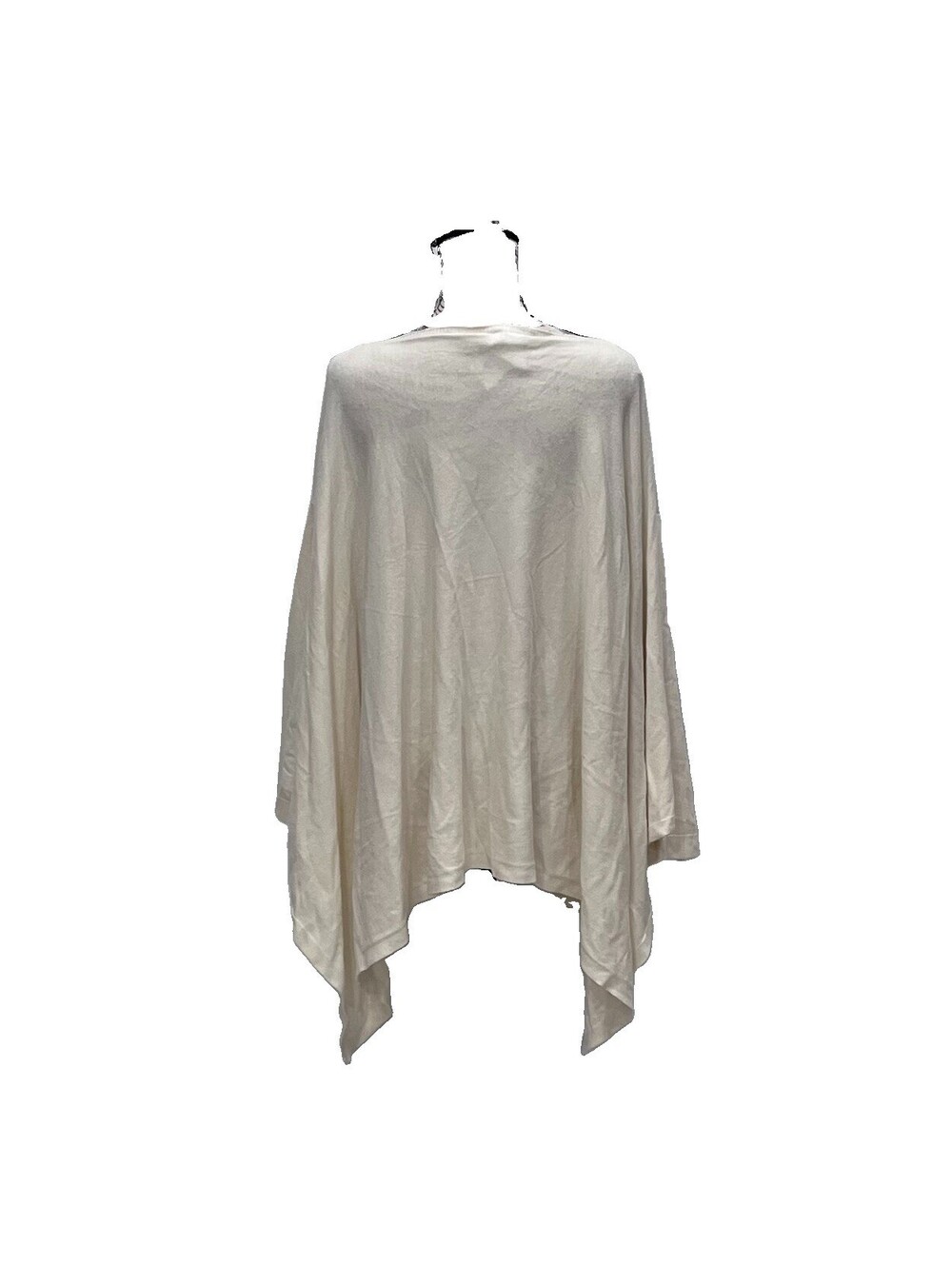 Fleur de Lis Ivory Sweater Poncho Blouse Women’s Medium Boho Lagenlook Beach - Picture 5 of 9